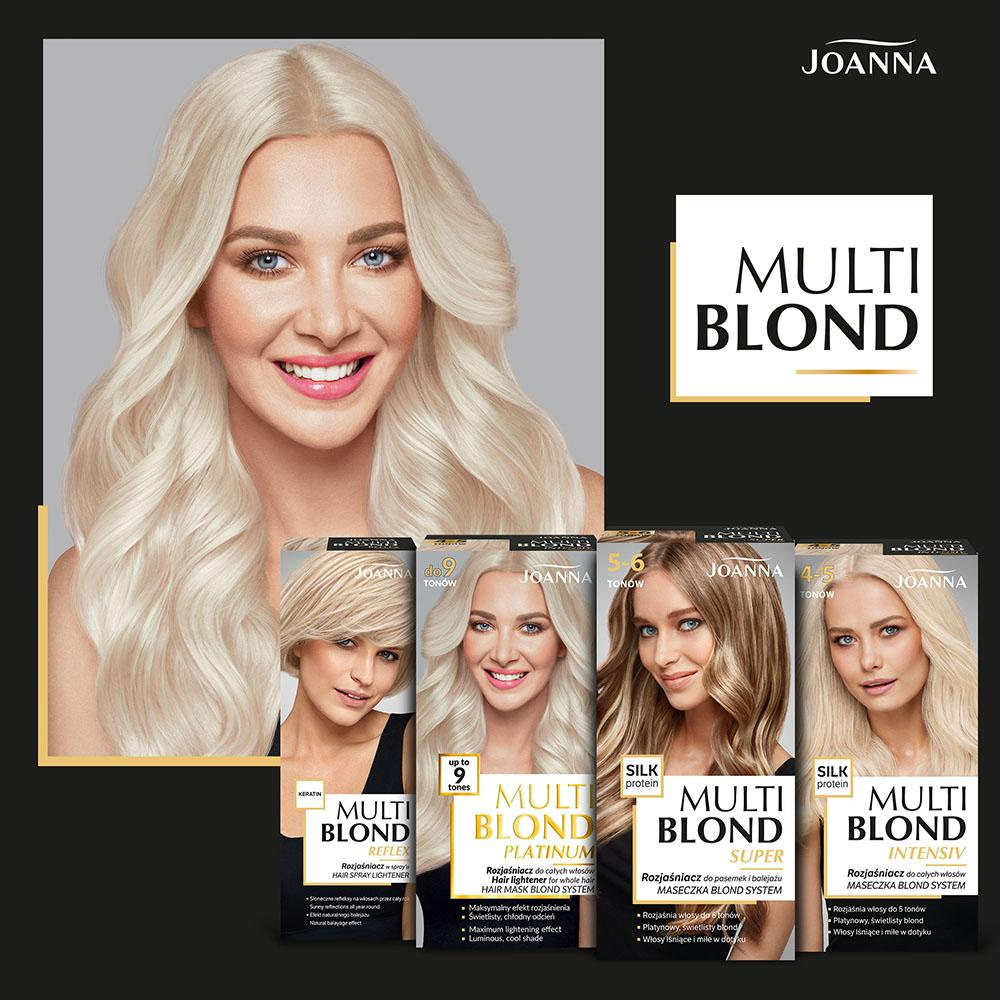 Joanna Multi Blond Intensywny Rozjaśniacz Włosów do 4-5 Tonów z Jedwabiem 70x25x10g