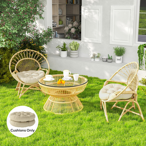 Outsunny Set of Two Φ60cm Outdoor Cushions - Beige