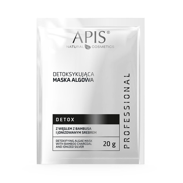 Apis Professional Detox Maska Algowa z Węglem i Jonizowanym Srebrem 20g