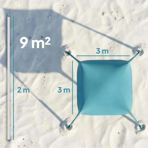 Outsunny Beach Tent Event Shelter with Detachable Sidewall and Carry Bag, for Camping, Trips, Fishing, Picnics, Sky Blue