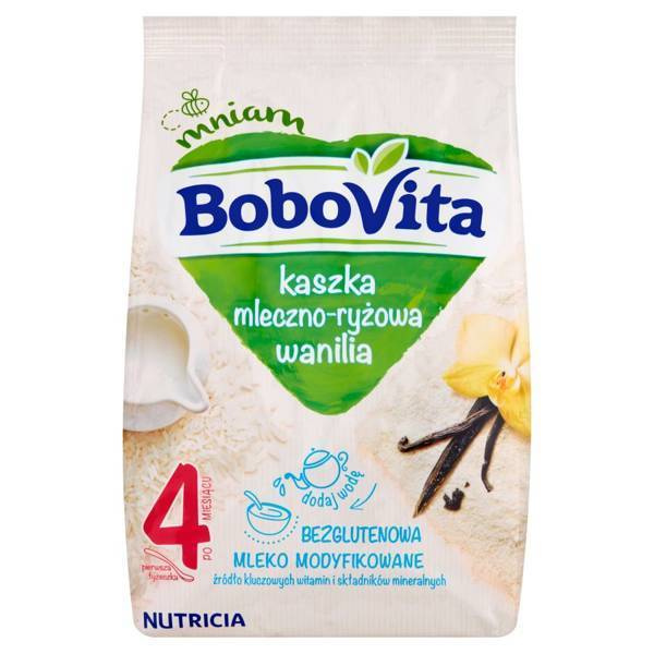 BoboVita Bezglutenowa Kaszka Mleczno Ryżowa o Smaku Wanilii po 4 Miesiącu 230g