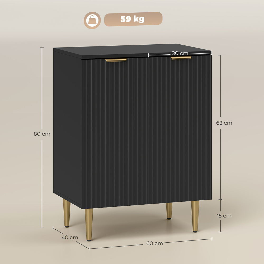 HOMCOM Adjustable Shelf Sideboard - Black