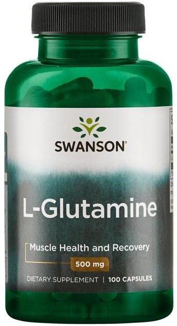 Swanson L-Glutamine 500mg for Recovery and Gut Health 100 Capsules