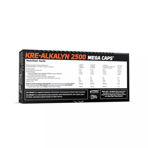 Olimp Kre-Alkalyn 2500 Mega Caps Buforowana Kreatyna na Siłę 120 Kapsułek