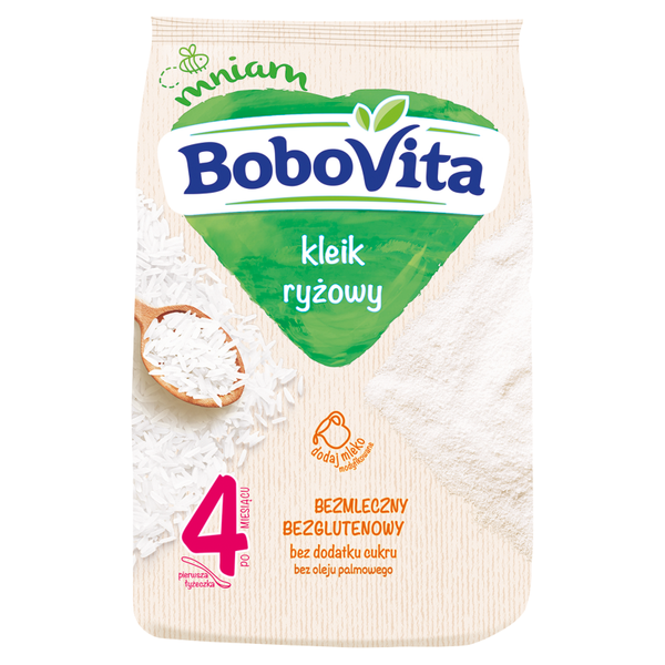 BoboVita Kleik Ryżowy Bezmleczny Bezglutenowy i bez Dodatku Cukru po 4 Miesiącu 160g