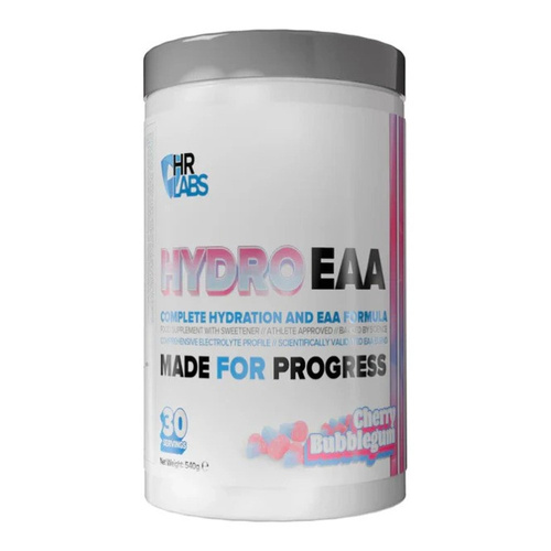 HR Labs HydroEAA EAA Supplement with Electrolytes for Hydration and Recovery Cherry Bubblegum 540g