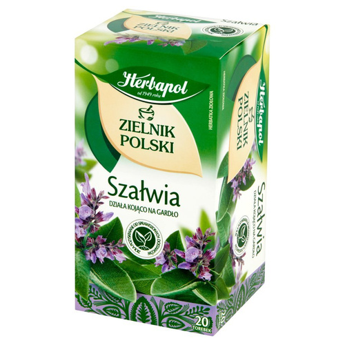Herbapol Herbarium Polish Herbal Tea Sage for Throat Vocal Strings and Organism Immunity 24g