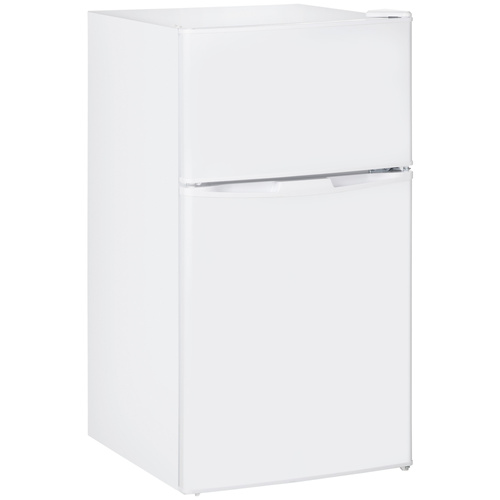 HOMCOM 88L Under Counter Fridge Freezer, Small Refrigerator with 5-Setting, 3 Star Freezer Rating, White