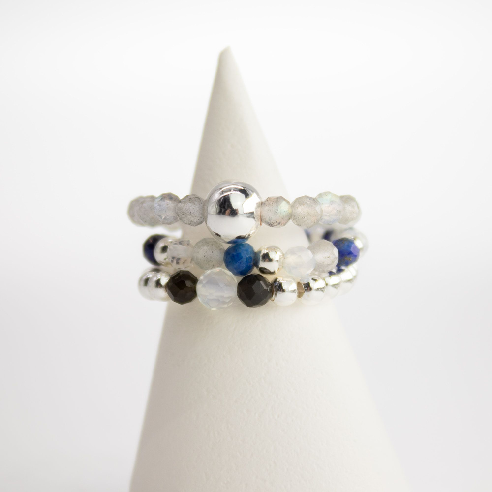 Nymph Spirit Gemstone Ring Set - Northern Lights