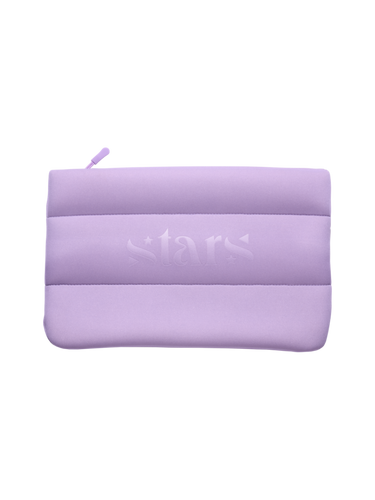 Stars Puffy Cosmetic Bag Purple