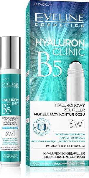 Eveline Hyaluron Clinic B5 Hyaluronic Gel-Filler Modeling Eye Contour 3in1 Anti-Wrinkle 15ml