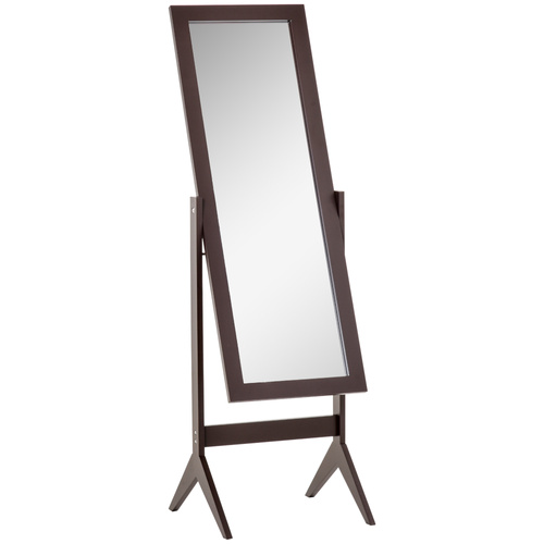HOMCOM Full Length Mirror, Freestanding Adjustable Angle Dressing Mirror for Bedroom, Living Room, 148 x 47 cm, Brown