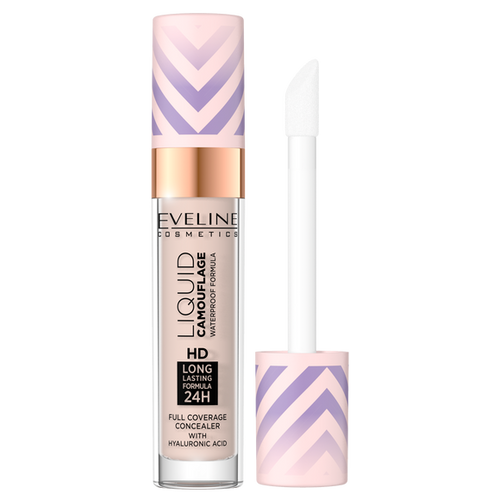 Eveline Liquid Camouflage Waterproof Concealer with Hyaluronic Acid No. 02 Light Vanilla 7.5ml