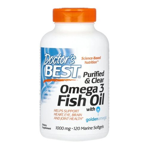 Purified & Clear Omega 3 Fish Oil, 1000mg - 120 marine softgels