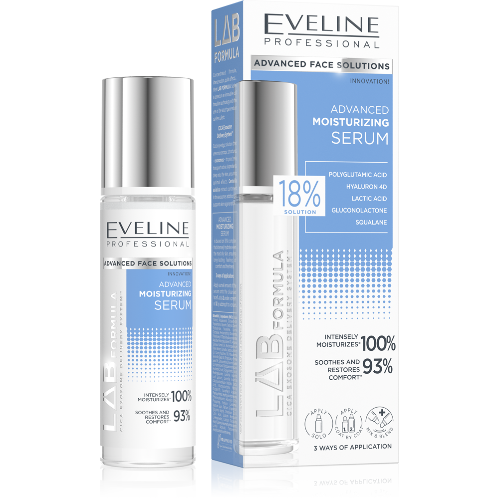 Eveline Lab Formula Advanced Zaawansowane Serum Nawilżające dla Skóry Suchej i Odwodnionej na Dzień i na Noc 30ml