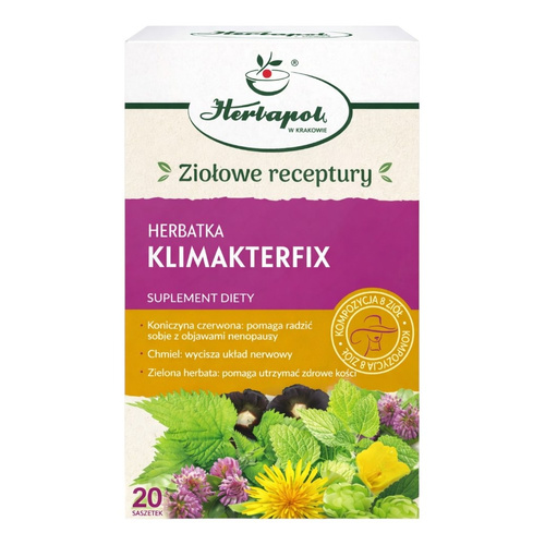 Herbapol Klimakterfix Tea for 50 Years Old Women with Clover Evening Primrose and Lemon Balm 20x2g