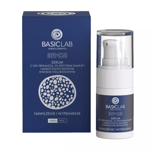 BasicLab Serum z Trehalozą 10% i 5% Peptydem Nawilżenie i Wypełnienie 15ml