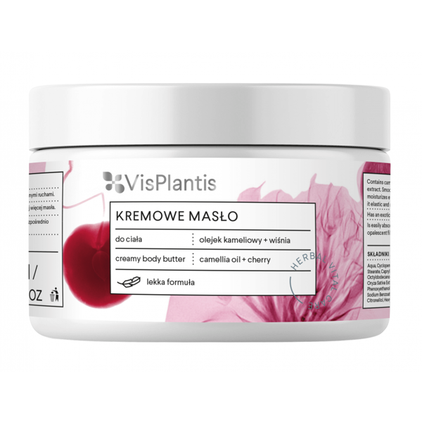 Vis Plantis Herbal Vital Care Regenerujące Masło do Ciała Olejek Kameliowy Wiśnia 250 ml