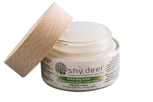Shy Deer Naturalny Wegański Nawilżający Krem do Skóry Mieszanej i Tłustej 50ml