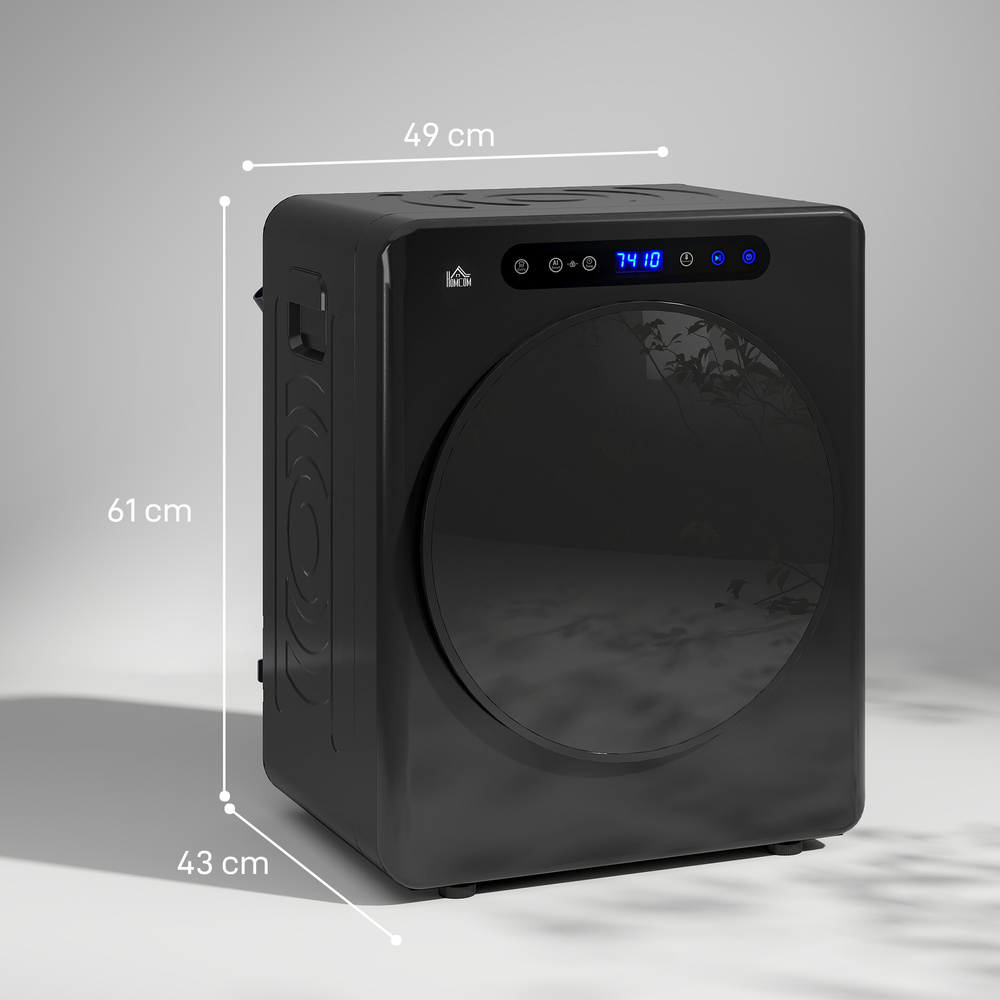 HOMCOM 4kg Compact 40-60℃ Tumble Dryer - Black