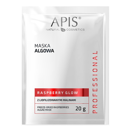 Apis Professional Raspberry Glow Maska Algowa z Liofilizowanymi Malinam dla Każdego Rodzaju Cery 20g