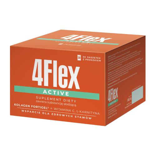 4Flex Active Kolagen na Stawy z L-karnityną i Witaminą C dla Osób Aktywnych 30 Saszetek Best Before 31.07.26