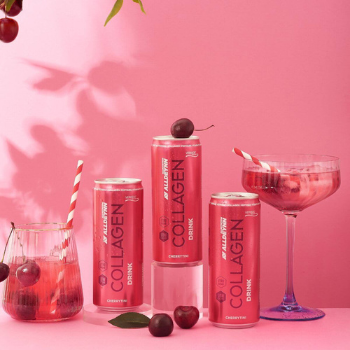 AllDeynn Collagen Drink Cherrytini Niegazowany Napój Kolagenowy 24x330ml