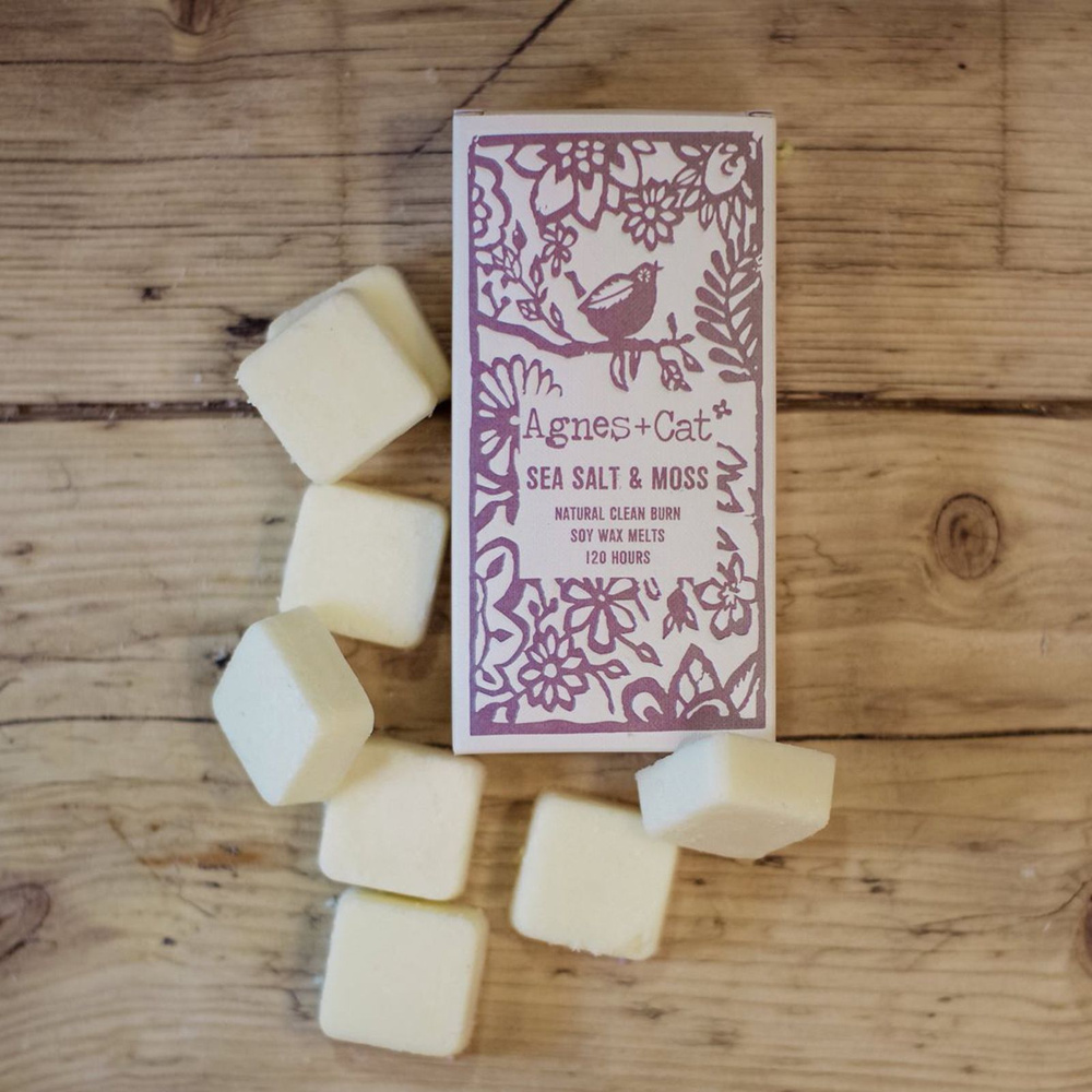Agnes + Cat Box of 8 Wax Melts - Seasalt + Moss