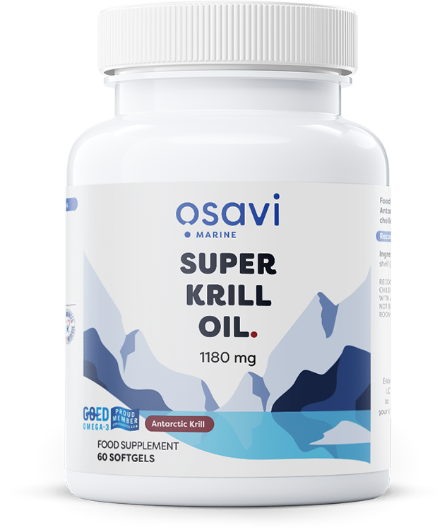 Osavi Super Krill Oil 1180mg Wspomaga Prawidłową Pracę Serca Mózgu i Wątroby 60 Kapsułek