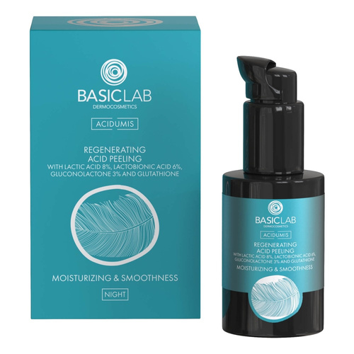 BasicLab Regenerujący Peeling Kwasowy z 8% Kwasem Mlekowym i 6% Kwasem Laktobionowym 30ml