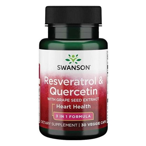 Swanson Resveratrol Quercetin and Grape Seed for Cellular Protection 30 Vcapsules