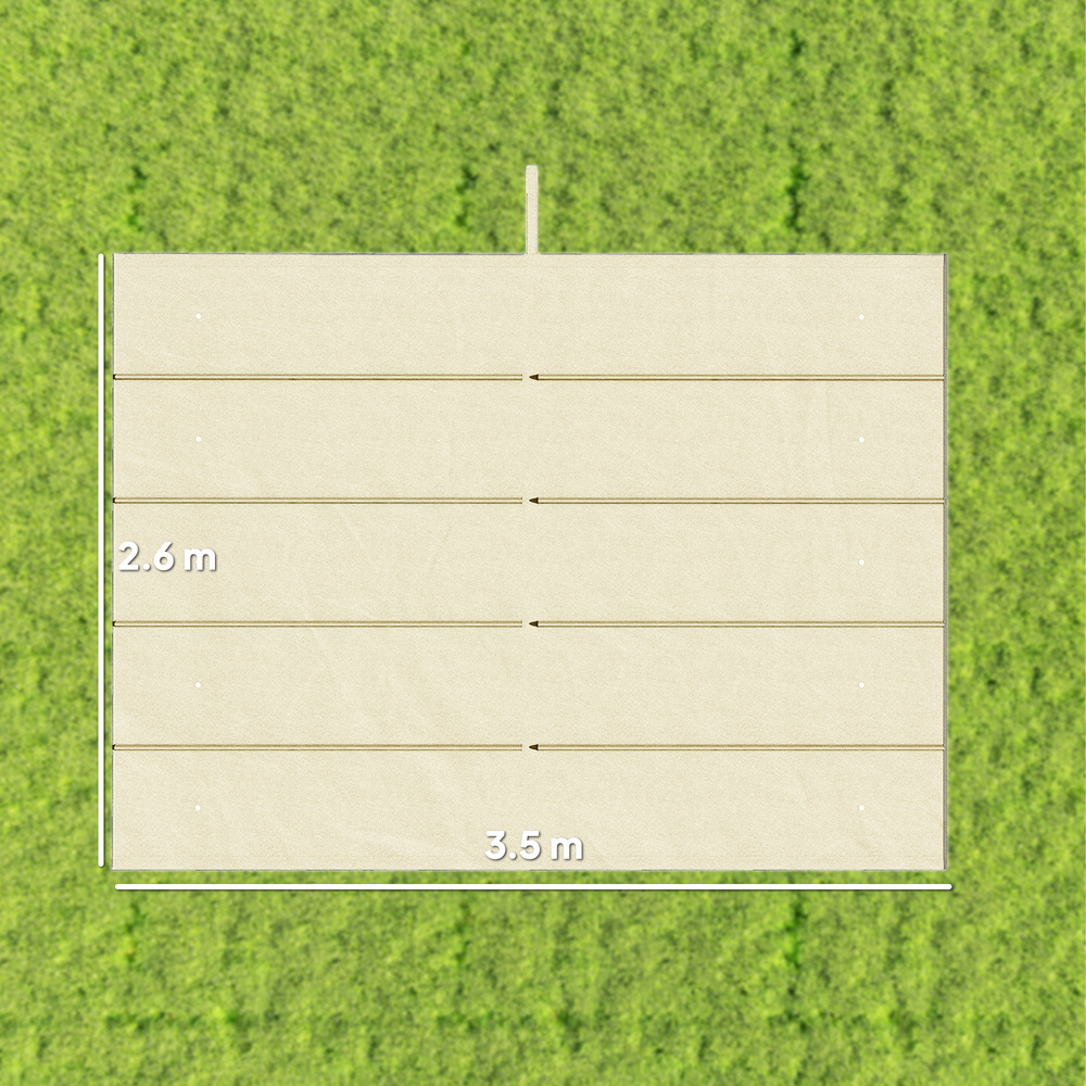 Outsunny Retractable Pergola Cover, 3.5 x 2.6 m Replacement Canopy Fabric for 4 x 3 m Frame, Roof Top Only, Cream White