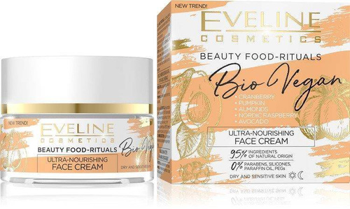 Eveline Natural Beauty Foods Bio Vegan Ultra Nourishing Face Cream 3in1 for Dry and Sensitive Skin 50ml