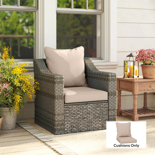 Outsunny Seat and Back Padded Cushion Set, CUSHION ONLY - Beige