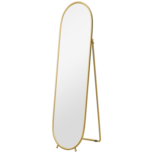 HOMCOM Two-Way Curved Full Length Mirror - Gold Tone