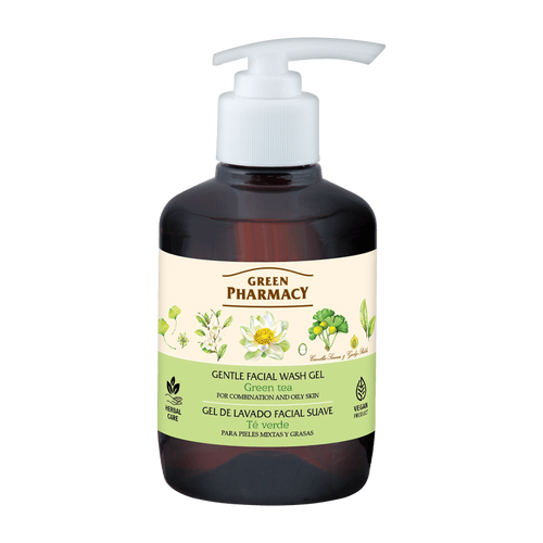 Green Pharmacy Delikatny Żel do Mycia Twarzy z Zieloną Herbatą do Cery Mieszanej i Tłustej 270ml