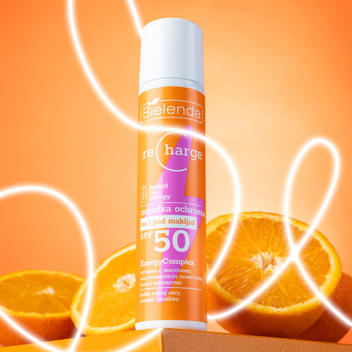 Bielenda Recharge Boost Energetyzująca Mgiełka Ochronna UVA i UVB SPF 50 75ml