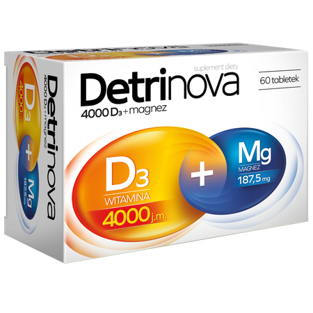 Detrinova 4000 D3 + Magnez dla Wsparcia Układu Odpornościowego 60 Tabletek