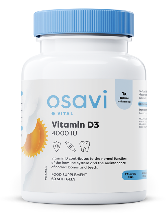 Osavi Vitamin D3 4000IU Supports Immunity Healthy Bones 60 Capsules