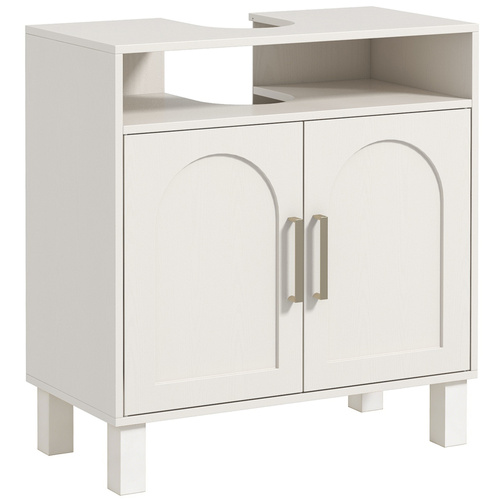HOMCOM Under Sink Cabinet for Basin without Pedestal - Cream White