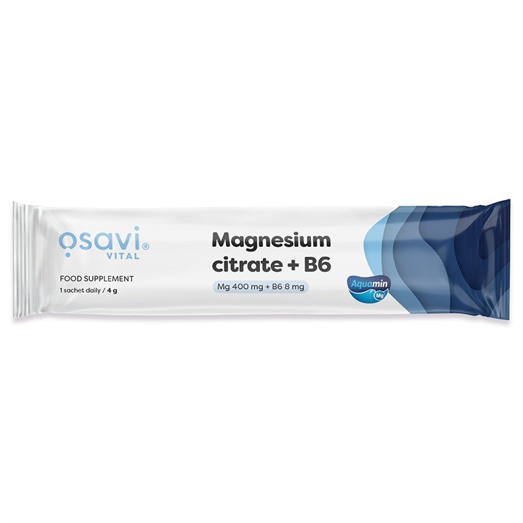 Osavi Cytrynian Magnezu i Witamina B6 w proszku 4g 1 porcja