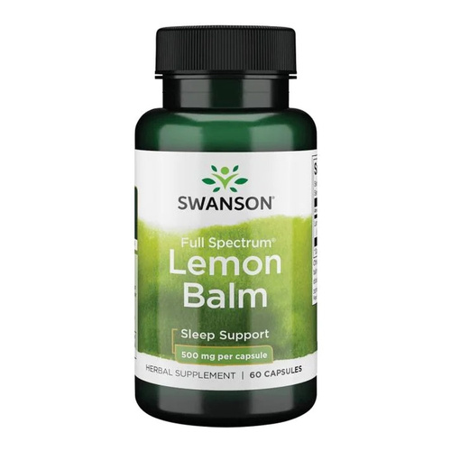 Swanson Full Spectrum Lemon Balm 500mg for Relaxation and Healthy Sleep 60 Capsules