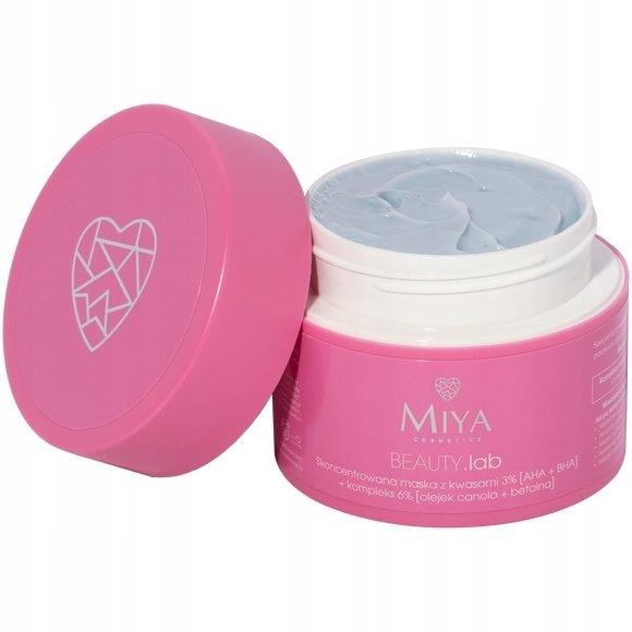 Miya Beauty Lab Skoncentrowana Wegańska Maska z Kwasami AHA i BHA dla Każdego Typu Skóry 50g