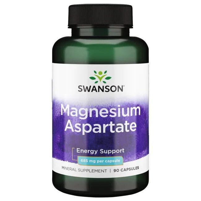 Swanson Asparaginian Magnezu na Energię i Mięśnie 90 Kapsułek
