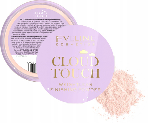 Eveline Cloud Touch Ultralekki Puder Wykończeniowy 10g