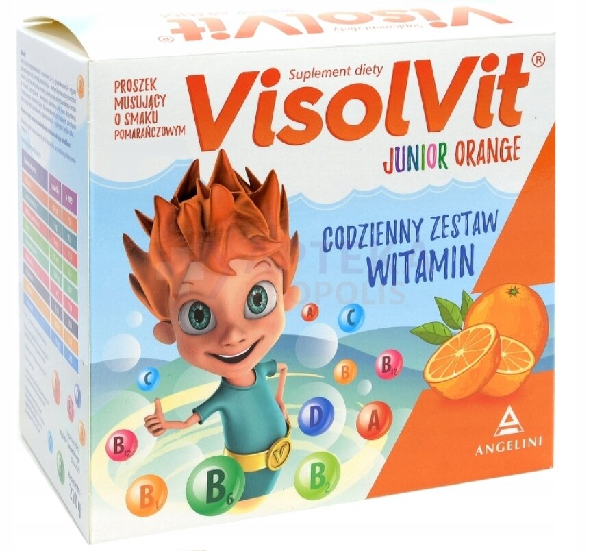 Visolvit Junior Effervescent Vitamins for Kids in Orange Flavour 10 Sachets