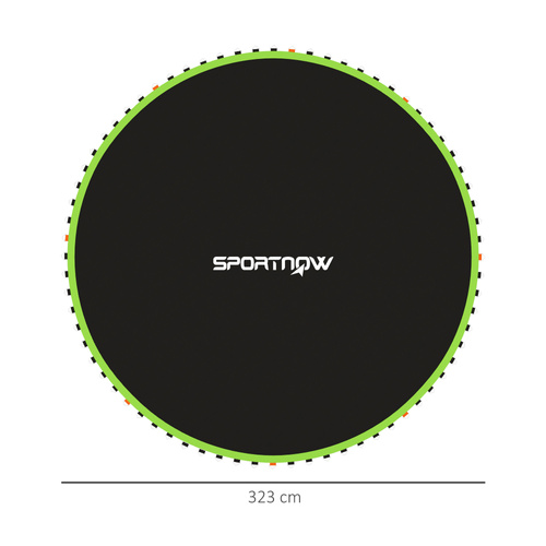 SPORTNOW Replacement Trampoline Mat with Spring Pull Tool, 72 V-Hooks, for 12ft Trampoline using 14cm Springs, Green