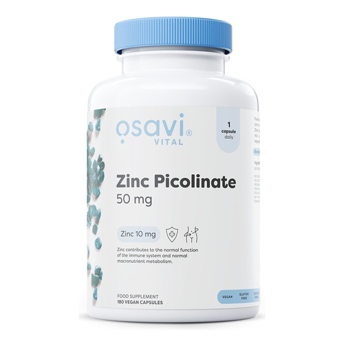 Osavi Zinc Picolinate 50mg for Immunity and Skin Health 180 Vegan Caps