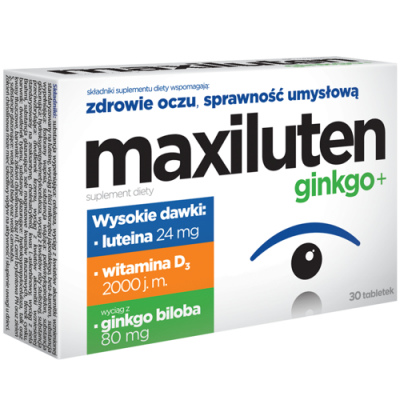 Maxiluten Ginkgo+ na Wzrok Pamięć i Koncentrację 30 Tabletek