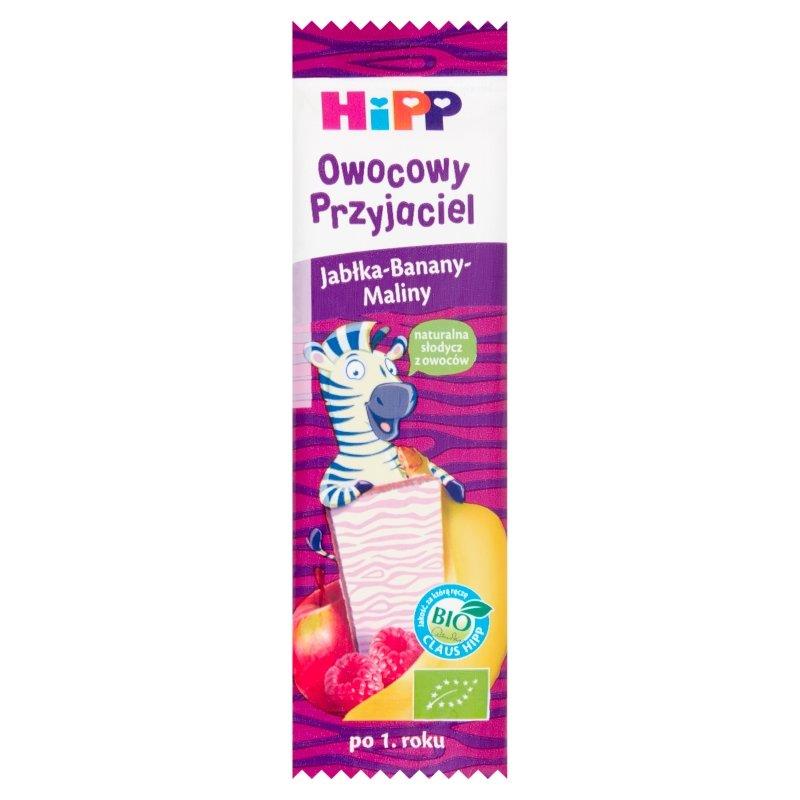 Hipp Bio Owocowy Przyjaciel Batonik z Jabłkami Bananami i Malinami dla Dzieci po 1 Roku Życia 23g